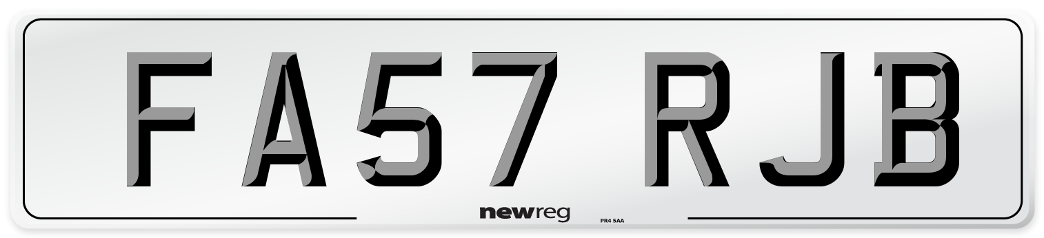 FA57 RJB Number Plate from New Reg